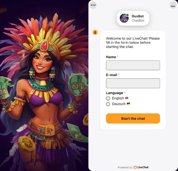 DuxCasino support